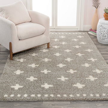 Cristo Berber Geometric Shag Area Rug